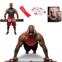IRON CHEST MASTER Push Up Machine | Home Fitness Equipment for Chest Workouts | Home Gym Equipment Includes Adjustable Resistance Bands and a Unique F