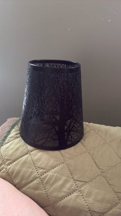 Metal lampshade, black, tree design