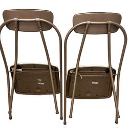 2 Mid-Century Modern HAMILTON Metal folding Chairs 