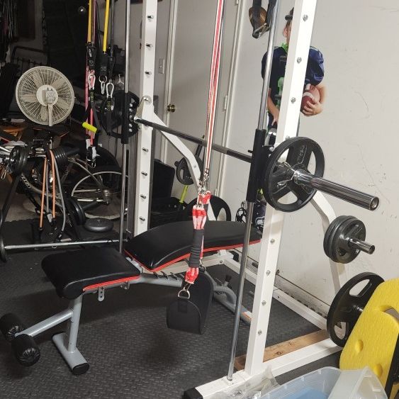 Weight Rack And Bench, Smith Type