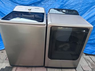 Samsung Speed Wash •water jet •smart care• Top Load Washer and Electric Dryer ! Rose Gold !