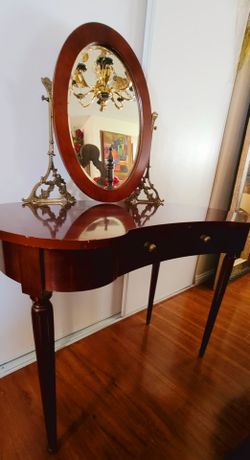 Vintage Cherry wood Vanity desk w/ mirror