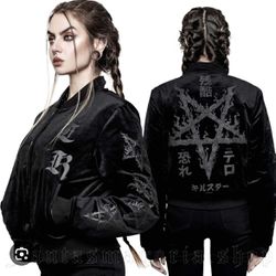 Killstar Pentagram Jacket NIGHT TERROR VARSITY JACKET Woman Size XS 