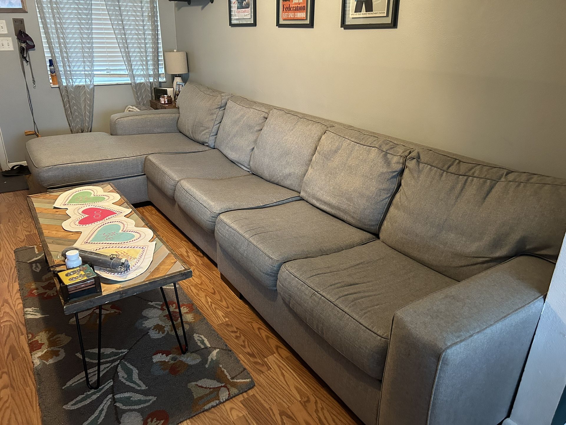 Large Grey Ashley Sectional Couch 