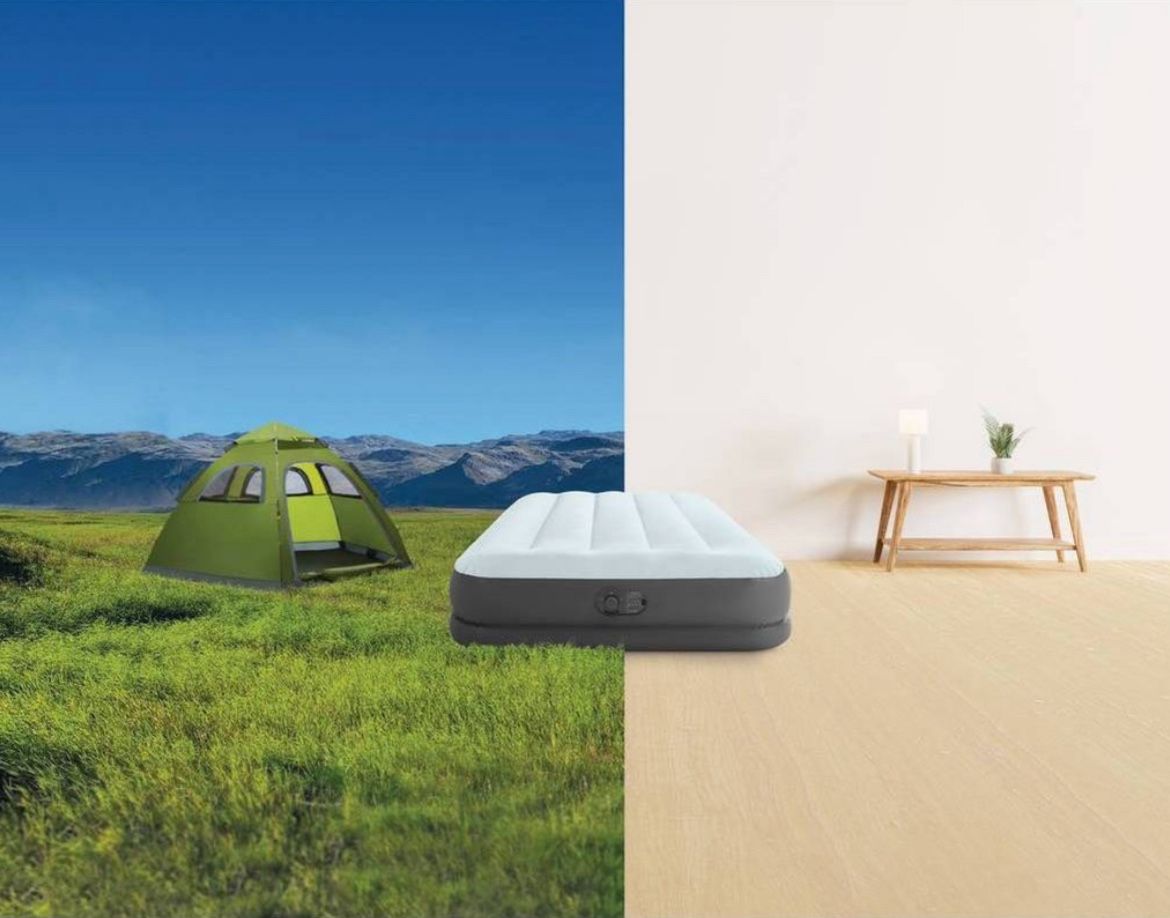 Intex 12" Twin Dura-Beam Prestige Air Mattress w/ Built-In USB Pump