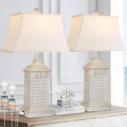 Hamucd Coastal Table Lamps Set of 2, Beach Living Lamps 