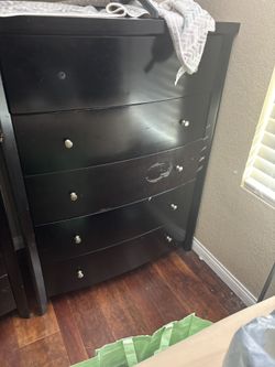 2 Black 5 Drawer Dressers X 2