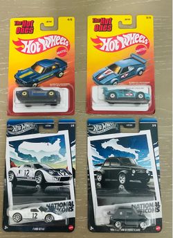 Lot of 4 hotwheels Silver Series and Hot Ones