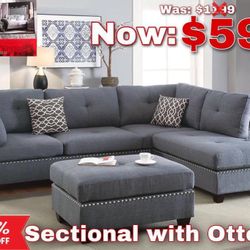 Sectional With Ottoman $599.99 