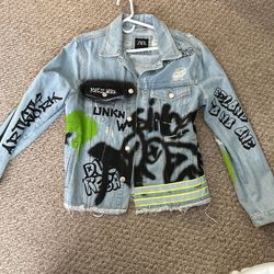 Zara Men’s graffiti Jean jacket