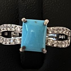 Real Turquoise Silver Ring