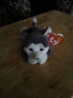 Small beanie baby husky dog