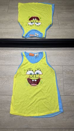 Y2K 2000s Toddlers SpongeBob SquarePants All Over Print Tank Top Shirt