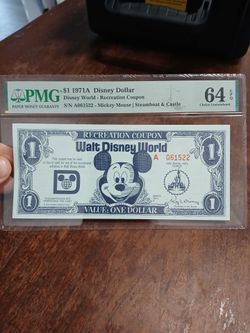 1971A $1 Walt Disney World Recreation Coupon PMG 64