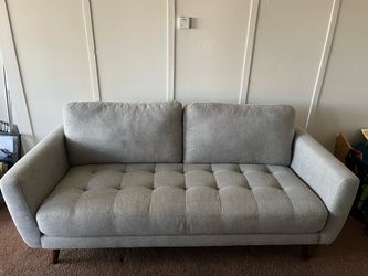 Living Spaces Gray Tufted Sofa - $400 OBO