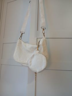 Corduroy Purse White