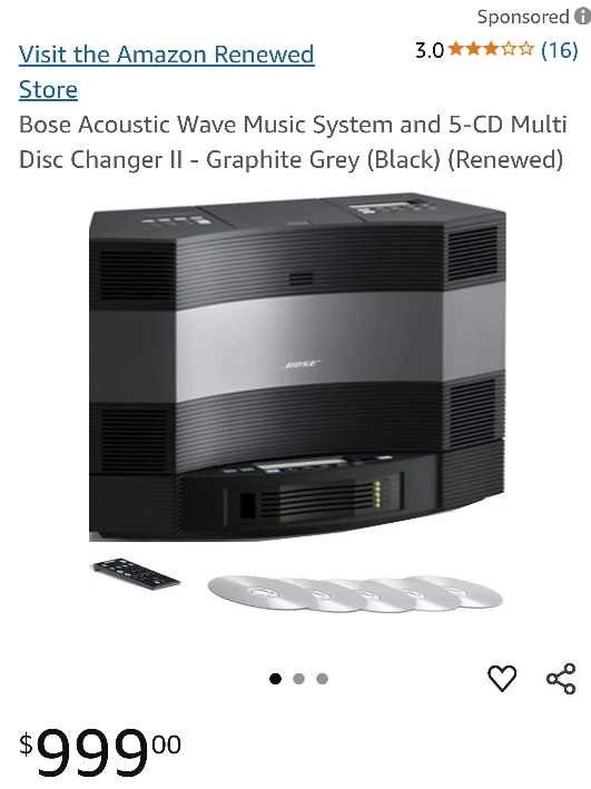 Bose Acoustic Wave Music and 5-CD Multi Disc Changer II - Graphite Grey (Black)