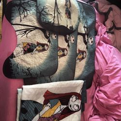 Nightmare Before Christmas Bathroom Rugs/Curtain