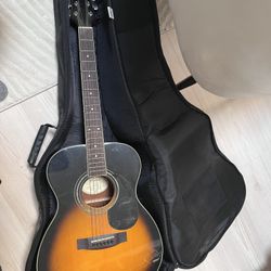 Beautiful Sunburst Acoustic Guitar with Roadrunner Case 