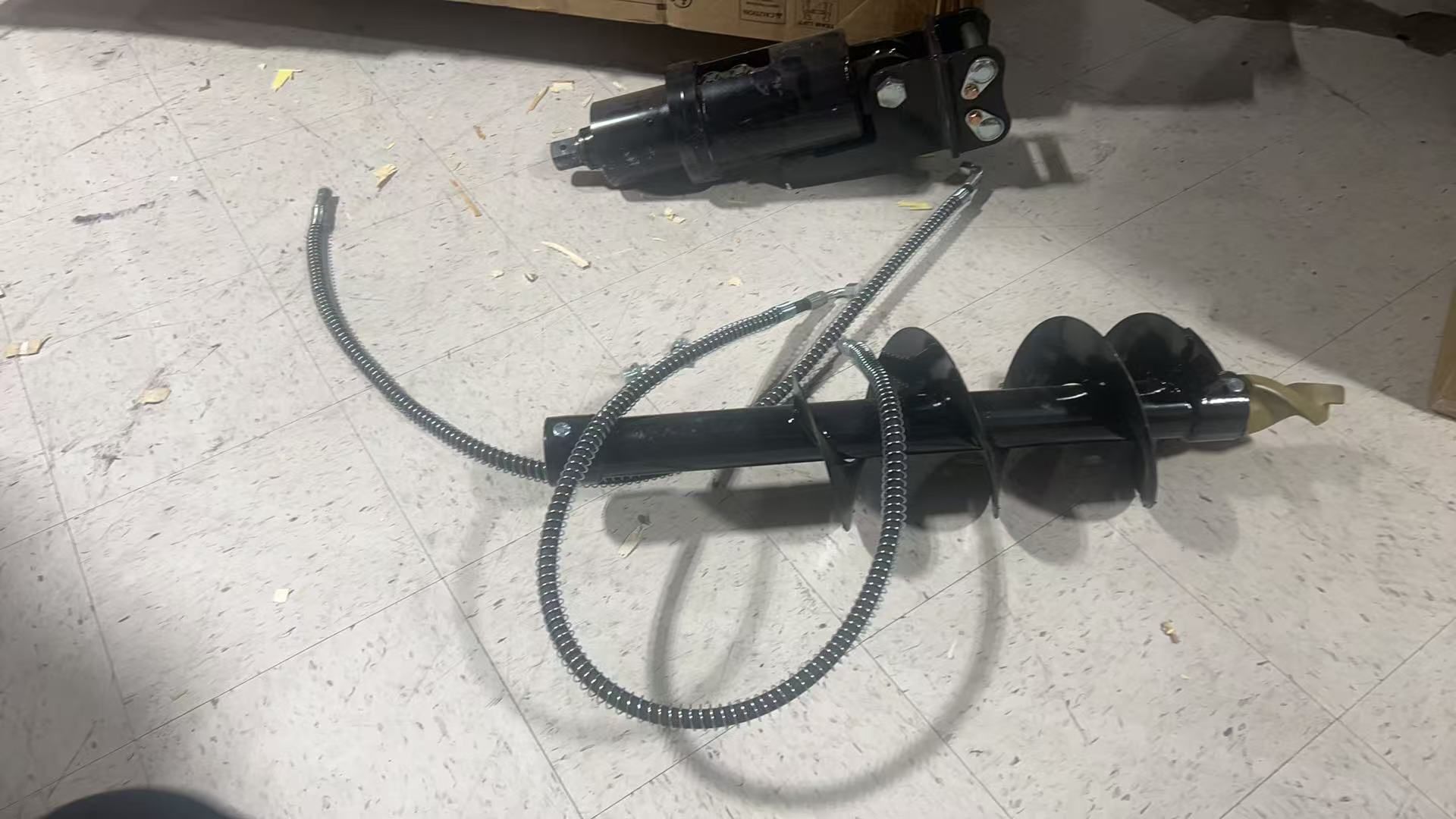 Mini excavator accessories drill drill fitting diameter 200mm/7.87" - 300mm/11.81" for 0.8 to 1.5 tons with 2 hydraulic hoses, or digging holes, drill