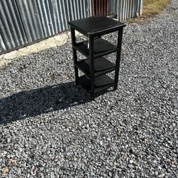 Black Wooden Corner Table 