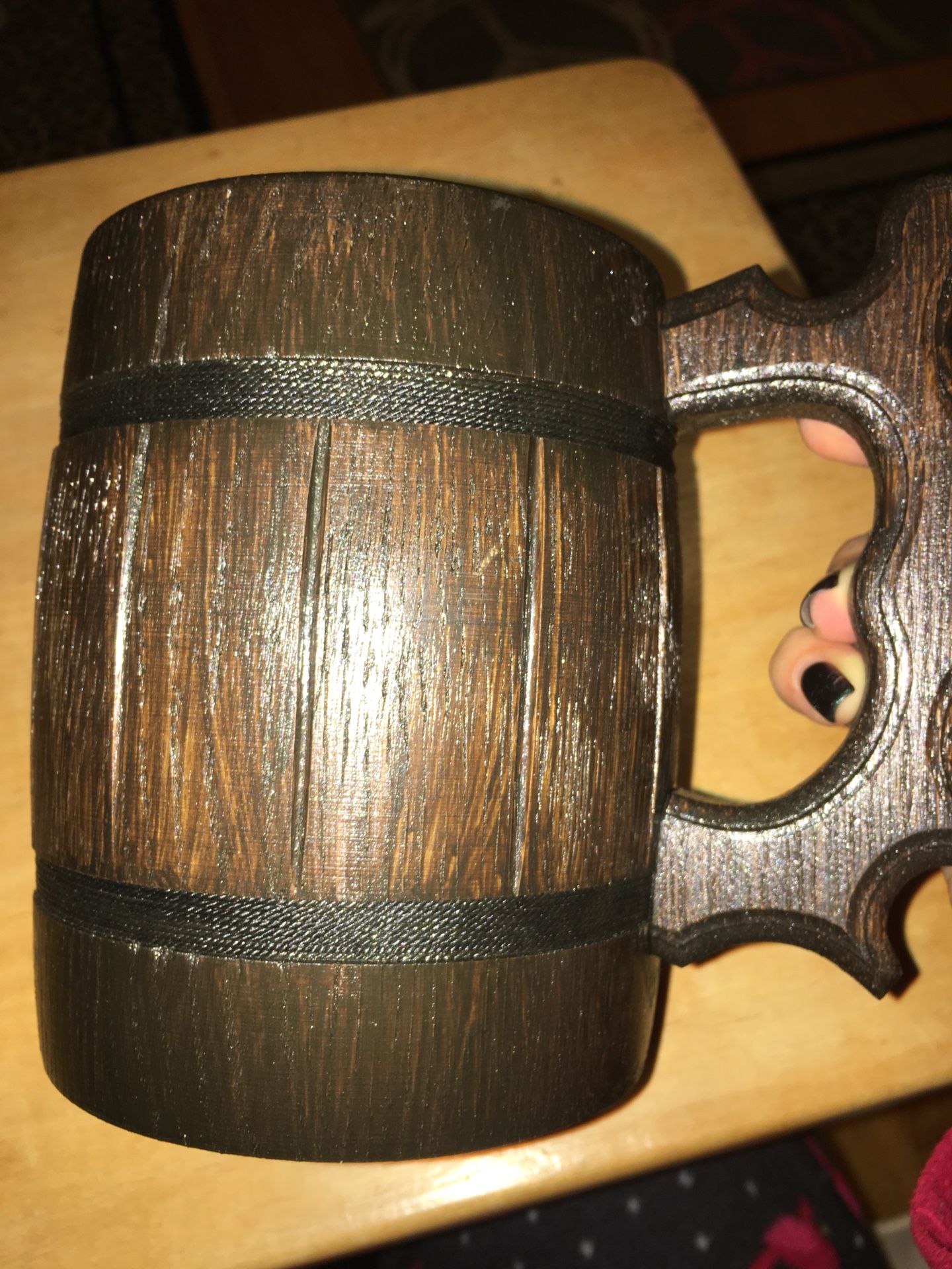 Wooden beer mug
