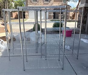 6 units of Wire Shelving Set, Great Condition, NSF, Price is For All