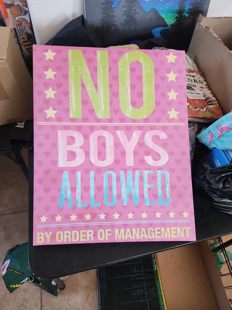 Free Canvas Frame π" No Boys Allowed" π