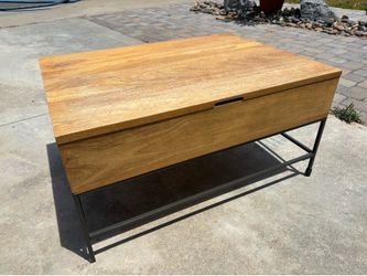 West Elm - Industrial Solid Wood Storage Pop-Up Coffee Table (36")