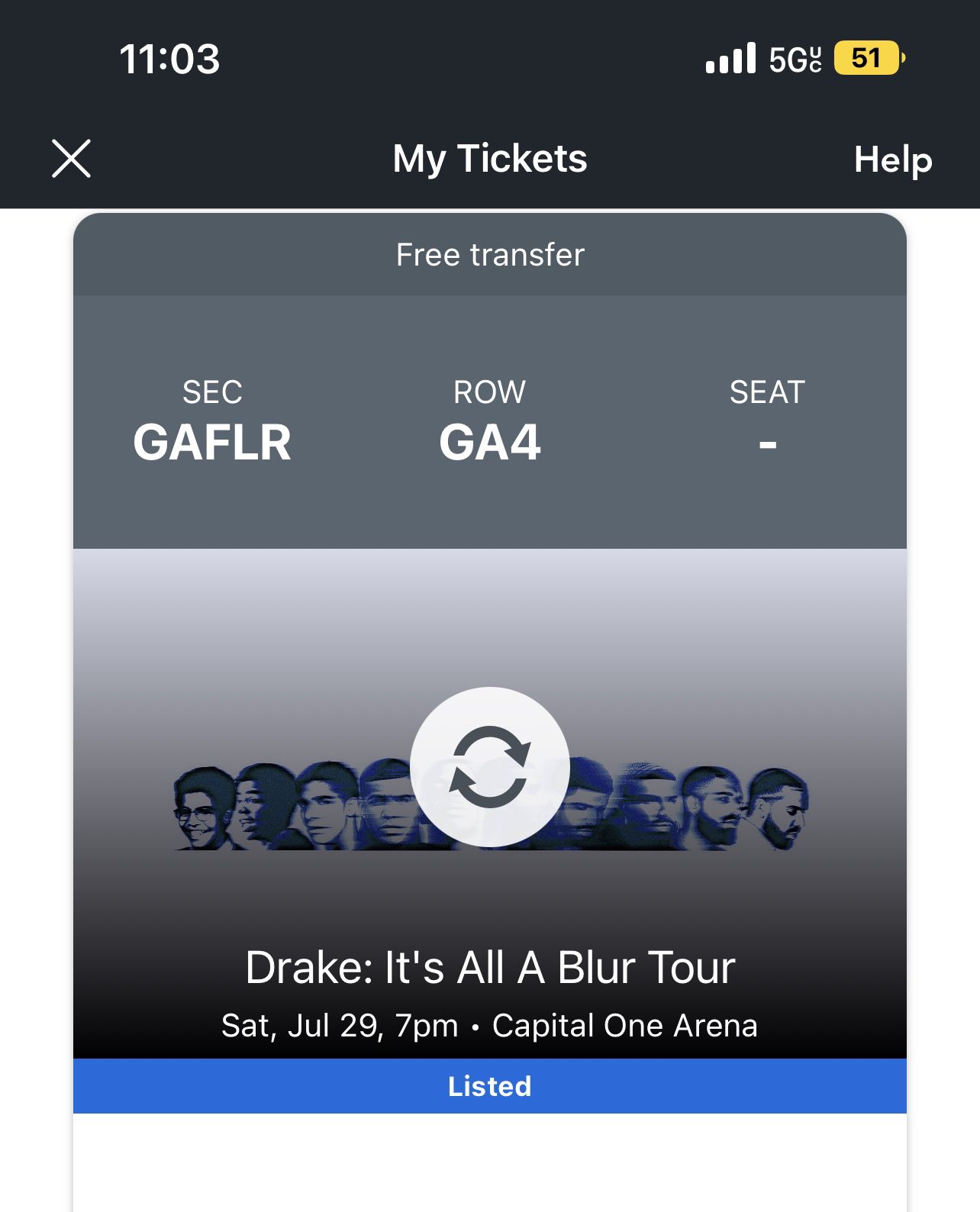 Drake, Floor Standing Ticket 