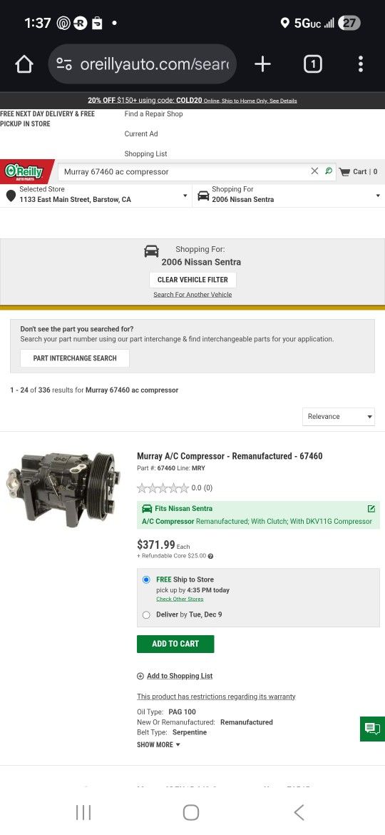 Ac Compressor 2006 Nissan Sentra