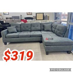 Ash Black Living Room Sectional Sofa  97"W X 65"D X 35"H