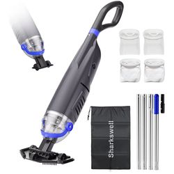 Upgraded Cordless Pool Vacuum with Telescopic Pole, 60 Min Powerful Suction & Large Head, Rechargeable Handheld Cleaner for Above Ground Pools, Ingrou