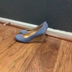 Cute Blue Wedges Size 6.5