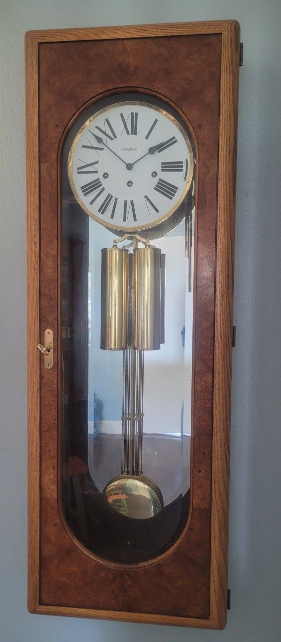 Oak Wall Clock with Westminster Chime & Pendulum
