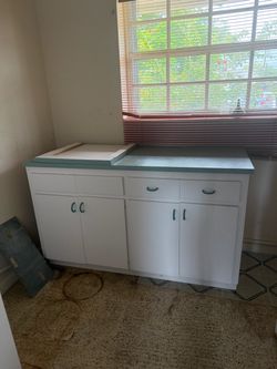 Vintage White Kitchen Base Cabinet Unit