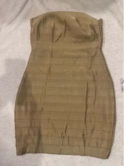 Taupe strapless matte dress