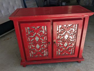 Real wood Accent cabinet with mirror door backing