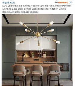 KDG 8-Light Gold Sputnik Chandelier