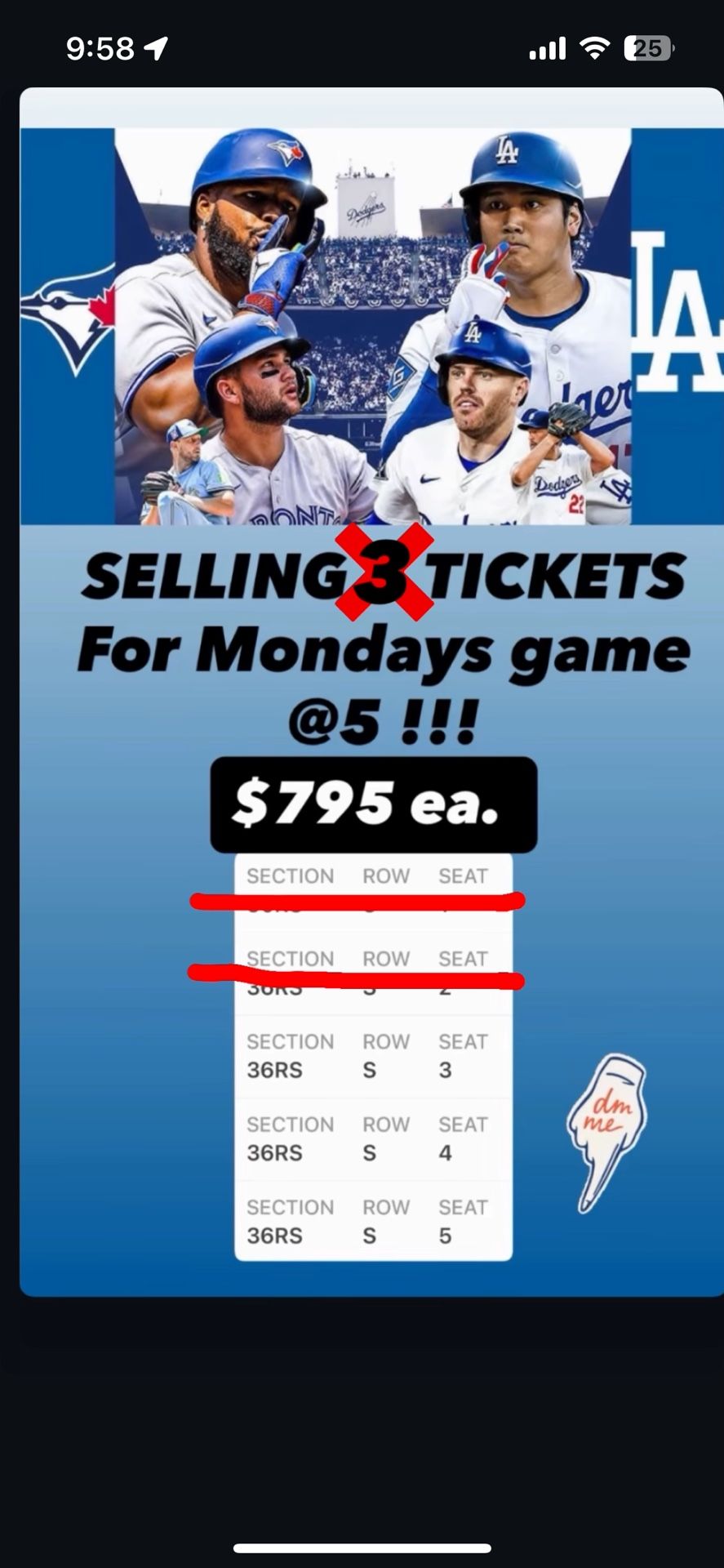 DODGER TICKETS GAME 3
