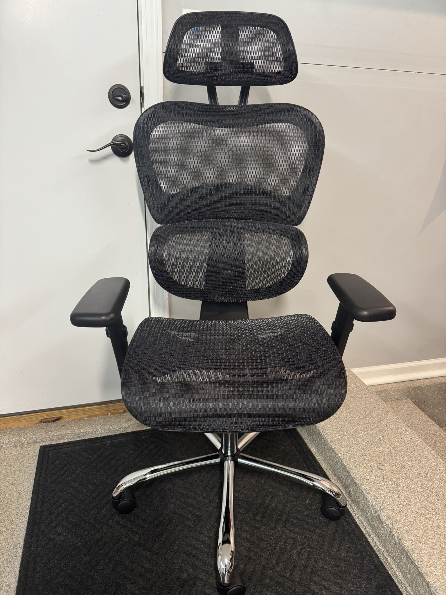 Brand New Black All Mesh Tall Back Ergonomic Office Chair w/Adjustable Armrests & 3D Lumbar Support