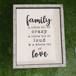 Quote Home wall framed decor 17.50 x 21.50”