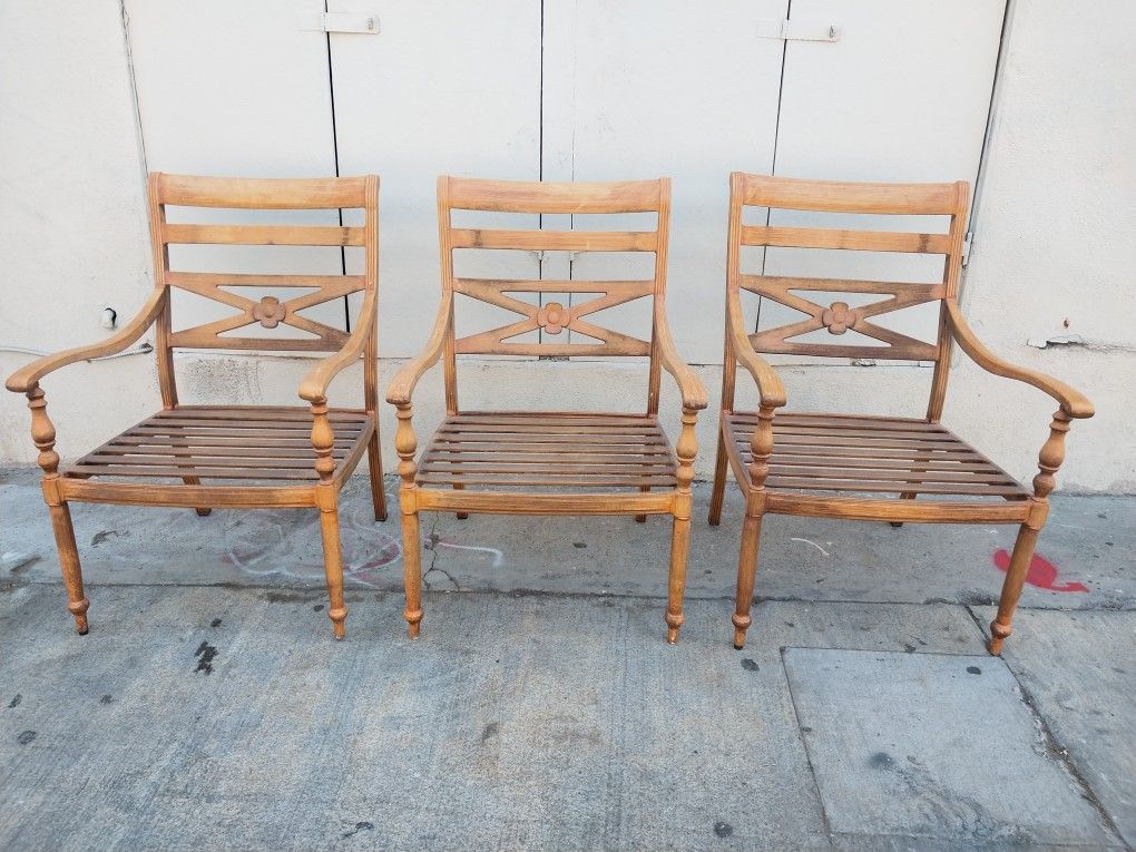 3 WIDE METAL CHAIRS