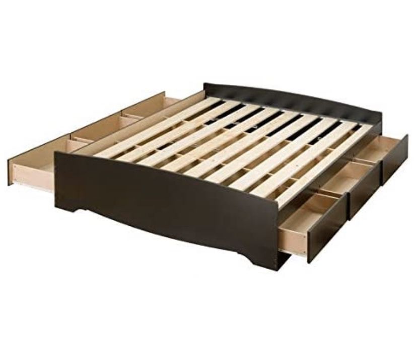 Queen bed frame with (6 drawers)