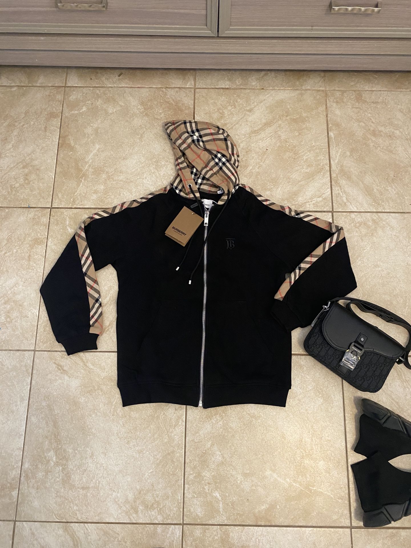 Mens Burberry Zipup Hoodie