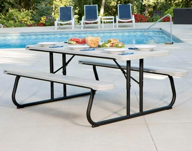 NEW Folding Picnic Table, Lifetime 6 ft Classic Folding Picnic Table, Gray !