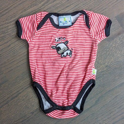 Duck Duck Goose Baby Boy 'Cow' Bodysuit, Red, 3-6 Months