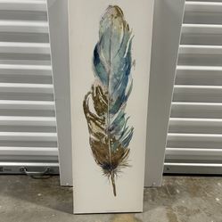 Blue & Gold Palm Leaf Wall Decor