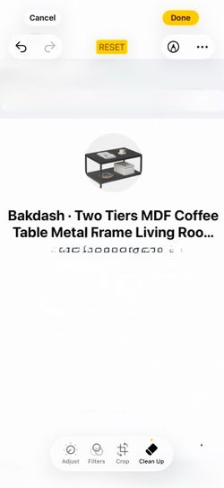 Bakdash Two-Tier MDF Coffee Table Metal Frame