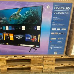 50" Screen Led Smart 4k By Samsung Crystal. 1 Year Warranty